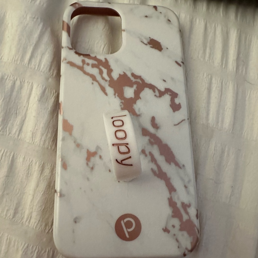 Loopy Case for iPhone 12/12 Pro. Only used for 3 months. Rose Marble Metallic.